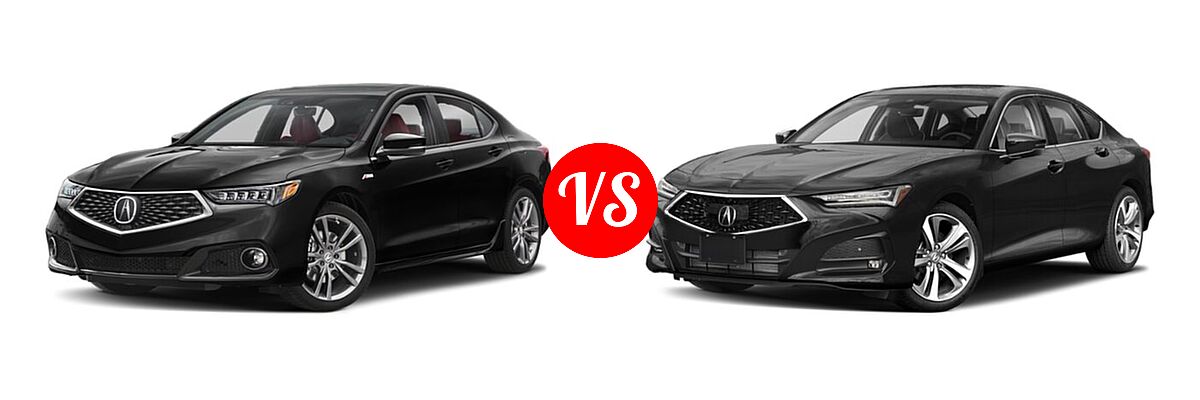 2019 Acura TLX Sedan w/A-SPEC Pkg Red Leather vs. 2022 Acura TLX Sedan FWD / SH-AWD - Front Left Comparison