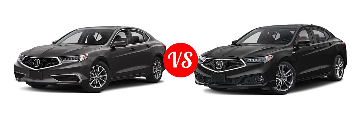 2019 Acura TLX Sedan 2.4L FWD vs. 2020 Acura TLX Sedan w/A-Spec Pkg Red Leather - Front Left Comparison