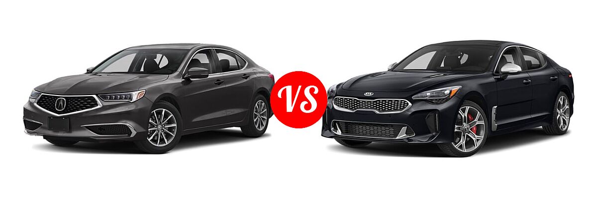 2019 Acura TLX Sedan 2.4L FWD vs. 2020 Kia Stinger Sedan GT / GT-Line / GT1 / GT2 - Front Left Comparison