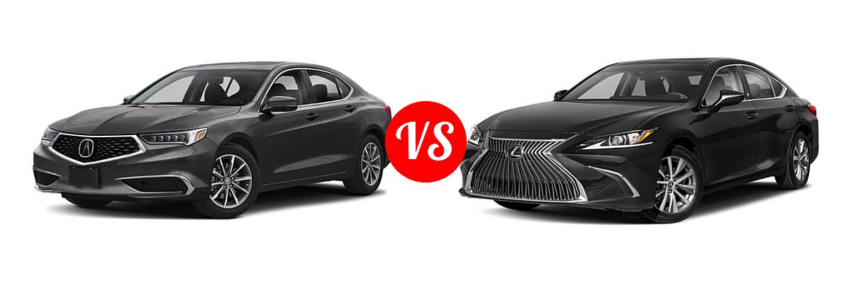 2019 Acura TLX Sedan 2.4L FWD vs. 2021 Lexus ES 250 Sedan ES 250 F SPORT / ES 250 Luxury / ES 250 Ultra Luxury - Front Left Comparison