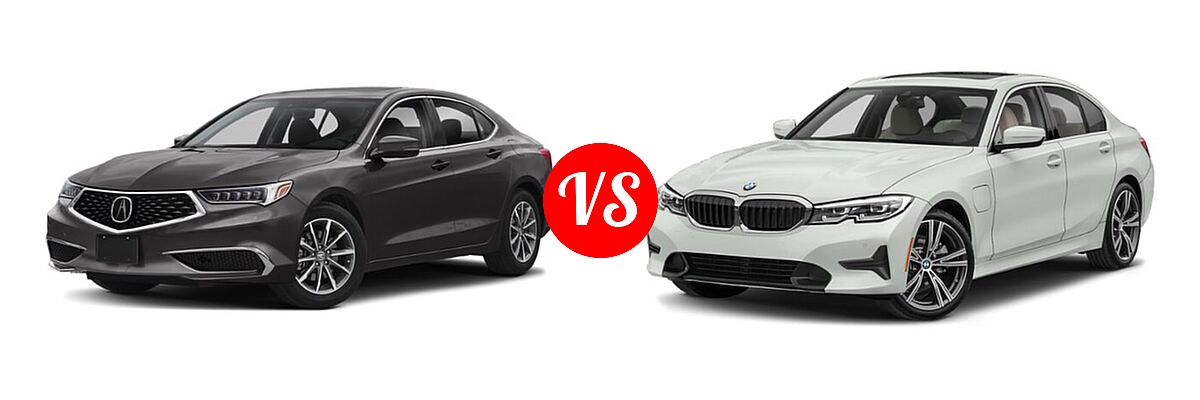 2019 Acura TLX Sedan 2.4L FWD vs. 2021 BMW 3 Series Sedan PHEV 330e / 330e xDrive - Front Left Comparison