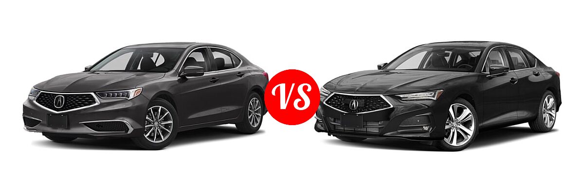 2019 Acura TLX Sedan 2.4L FWD vs. 2022 Acura TLX Sedan FWD / SH-AWD - Front Left Comparison