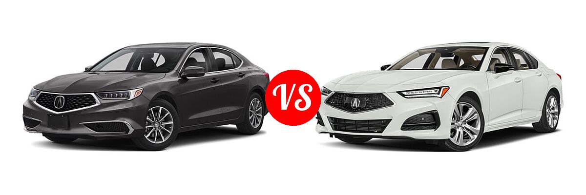 2019 Acura TLX Sedan 2.4L FWD vs. 2022 Acura TLX Sedan w/Technology Package - Front Left Comparison