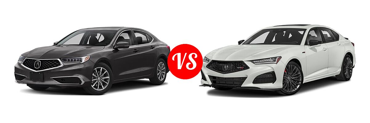 2019 Acura TLX Sedan 2.4L FWD vs. 2022 Acura TLX Sedan w/A-Spec Package - Front Left Comparison