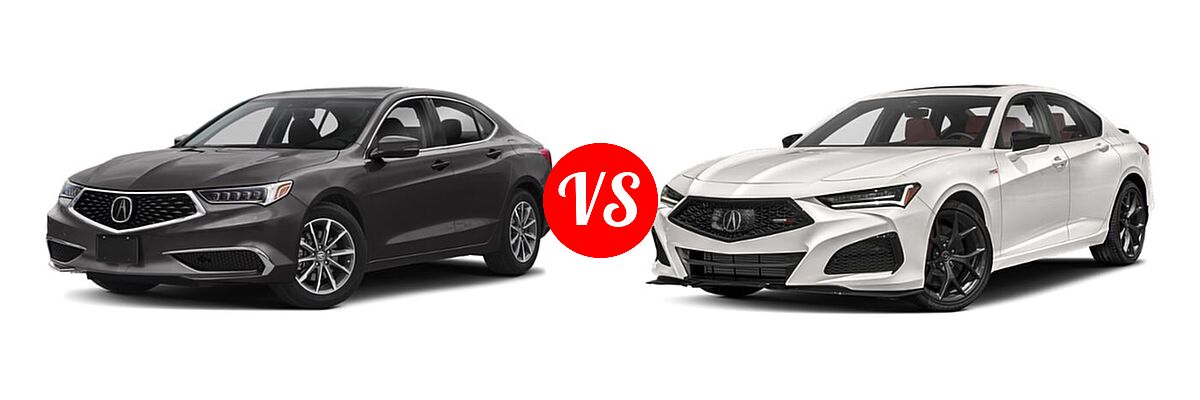 2019 Acura TLX Sedan 2.4L FWD vs. 2022 Acura TLX Sedan Type S w/Performance Tire - Front Left Comparison