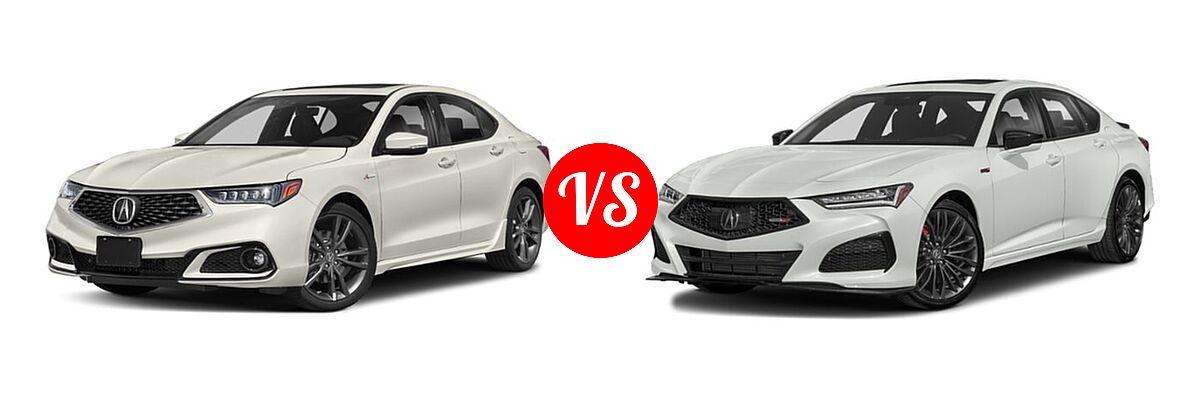 2019 Acura TLX Sedan 3.5L FWD vs. 2022 Acura TLX Sedan Type S - Front Left Comparison