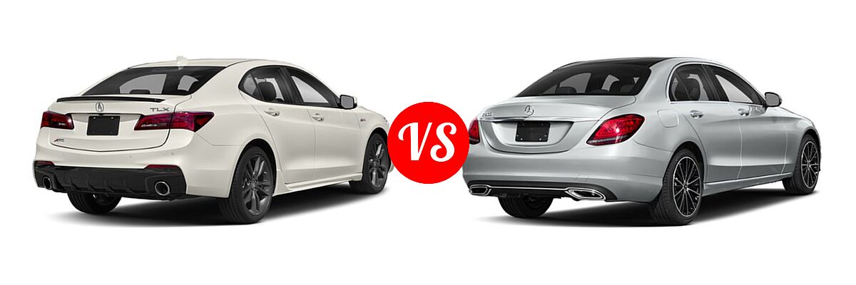2019 Acura TLX Sedan w/A-SPEC Pkg vs. 2019 Mercedes-Benz C-Class Sedan C 300 - Rear Right Comparison