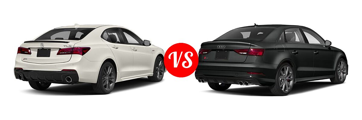 2019 Acura TLX Sedan w/A-SPEC Pkg vs. 2020 Audi S3 Sedan S line Premium / S line Premium Plus - Rear Right Comparison