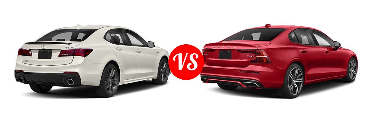 2019 Acura TLX Sedan w/A-SPEC Pkg vs. 2021 Volvo S60 Sedan R-Design - Rear Right Comparison