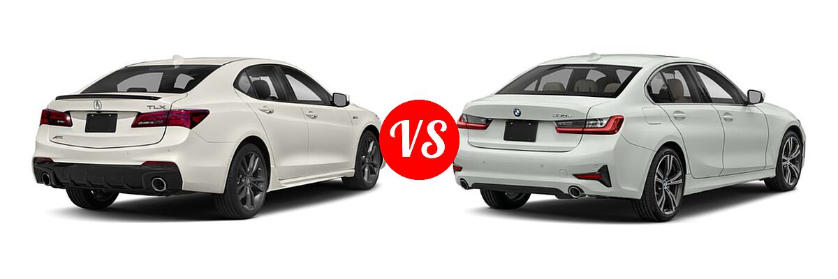2019 Acura TLX Sedan w/A-SPEC Pkg vs. 2021 BMW 3 Series Sedan PHEV 330e / 330e xDrive - Rear Right Comparison