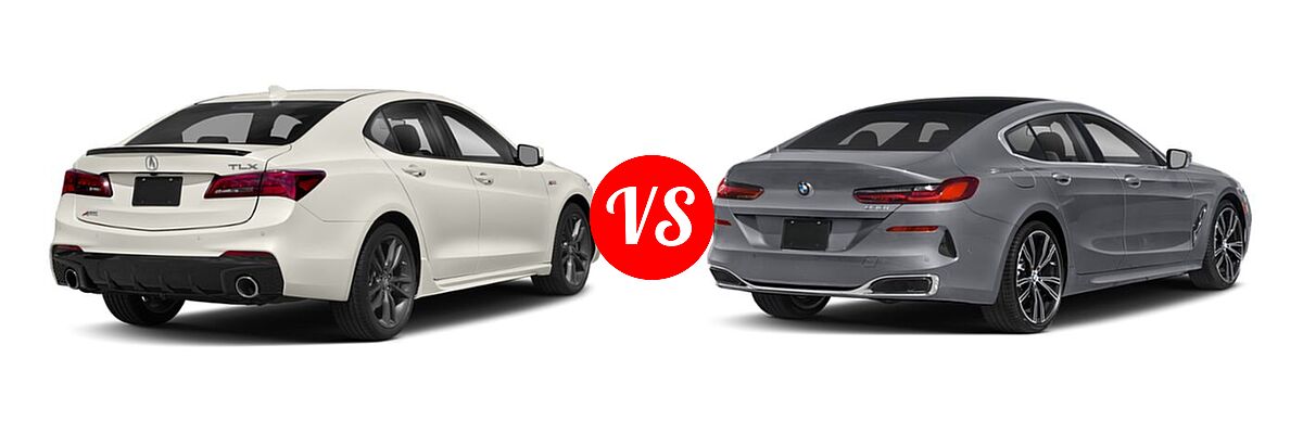 2019 Acura TLX Sedan w/A-SPEC Pkg vs. 2022 BMW 8 Series Sedan 840i - Rear Right Comparison