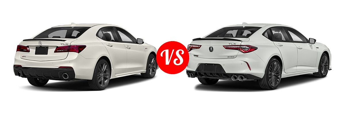 2019 Acura TLX Sedan w/A-SPEC Pkg vs. 2022 Acura TLX Sedan w/A-Spec Package - Rear Right Comparison