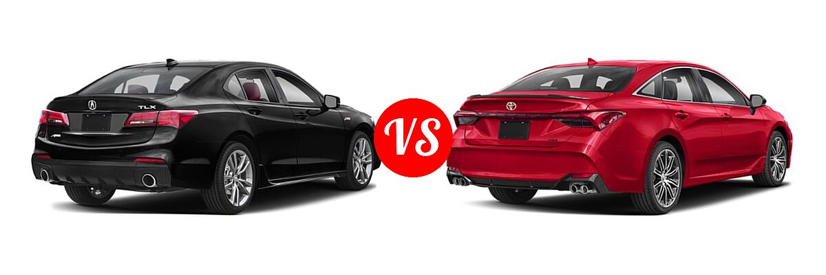 2019 Acura TLX Sedan w/A-SPEC Pkg Red Leather vs. 2019 Toyota Avalon Sedan XSE - Rear Right Comparison