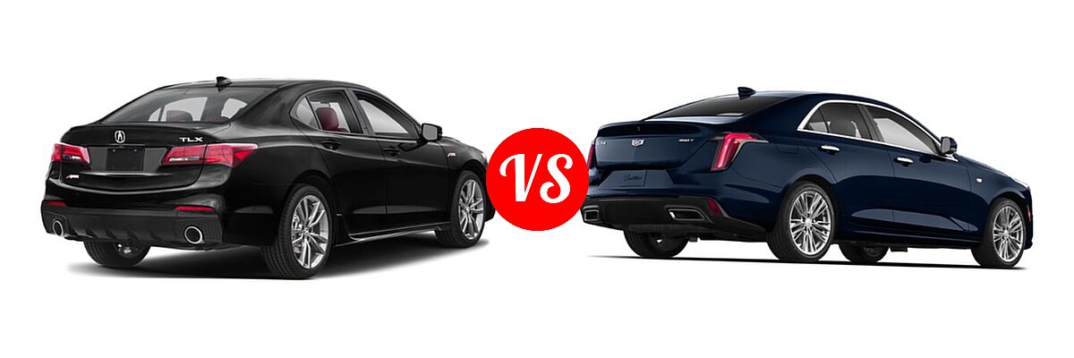 2019 Acura TLX Sedan w/A-SPEC Pkg Red Leather vs. 2020 Cadillac CT4 Sedan Luxury / Premium Luxury / Sport / V-Series - Rear Right Comparison