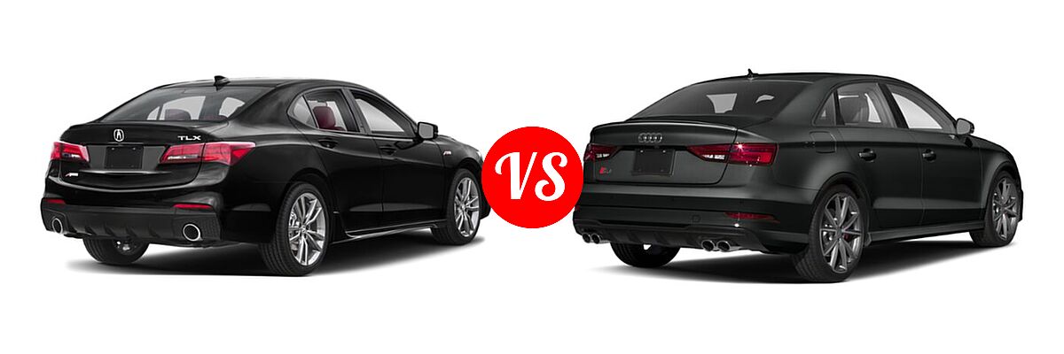 2019 Acura TLX Sedan w/A-SPEC Pkg Red Leather vs. 2020 Audi S3 Sedan S line Premium / S line Premium Plus - Rear Right Comparison