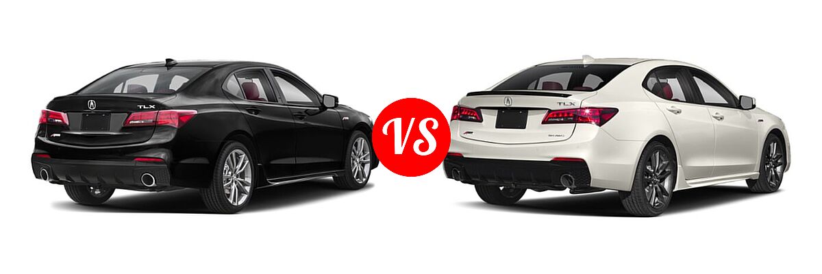 2019 Acura TLX Sedan w/A-SPEC Pkg Red Leather vs. 2020 Acura TLX Sedan w/A-Spec Pkg Red Leather - Rear Right Comparison