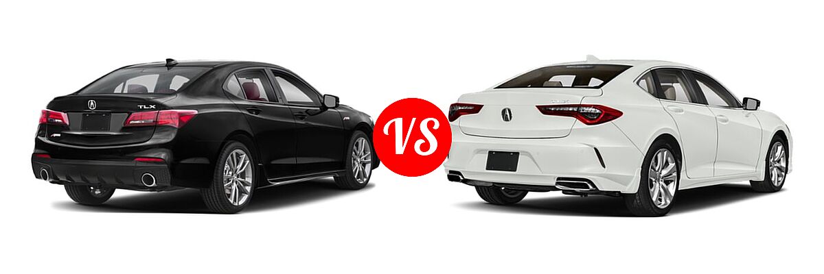 2019 Acura TLX Sedan w/A-SPEC Pkg Red Leather vs. 2022 Acura TLX Sedan w/Technology Package - Rear Right Comparison