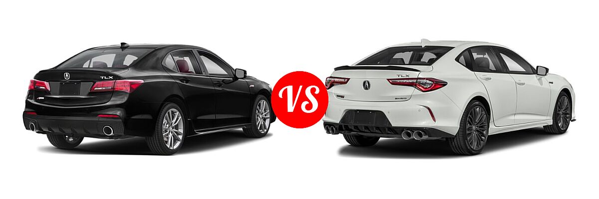 2019 Acura TLX Sedan w/A-SPEC Pkg Red Leather vs. 2022 Acura TLX Sedan w/A-Spec Package - Rear Right Comparison
