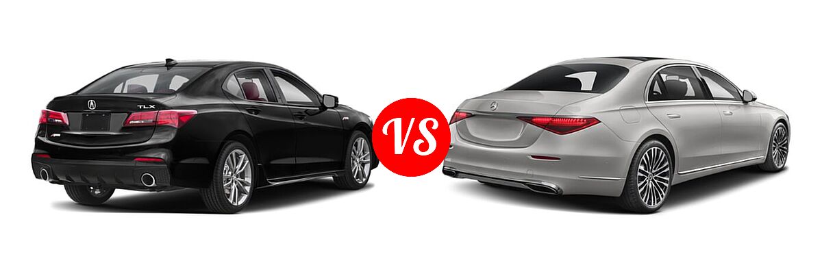 2019 Acura TLX Sedan w/A-SPEC Pkg Red Leather vs. 2022 Mercedes-Benz S-Class Sedan S 580 - Rear Right Comparison