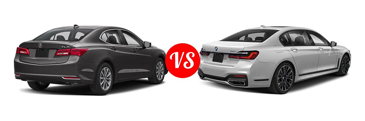 2019 Acura TLX Sedan 2.4L FWD vs. 2021 BMW 7 Series Sedan 750i xDrive - Rear Right Comparison
