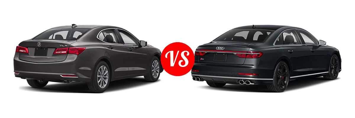 2019 Acura TLX Sedan 2.4L FWD vs. 2021 Audi S8 Sedan 4.0 TFSI - Rear Right Comparison