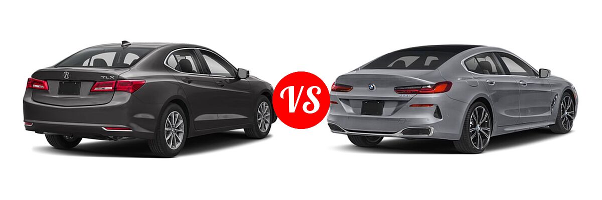 2019 Acura TLX Sedan 2.4L FWD vs. 2021 BMW 8 Series Sedan 840i - Rear Right Comparison