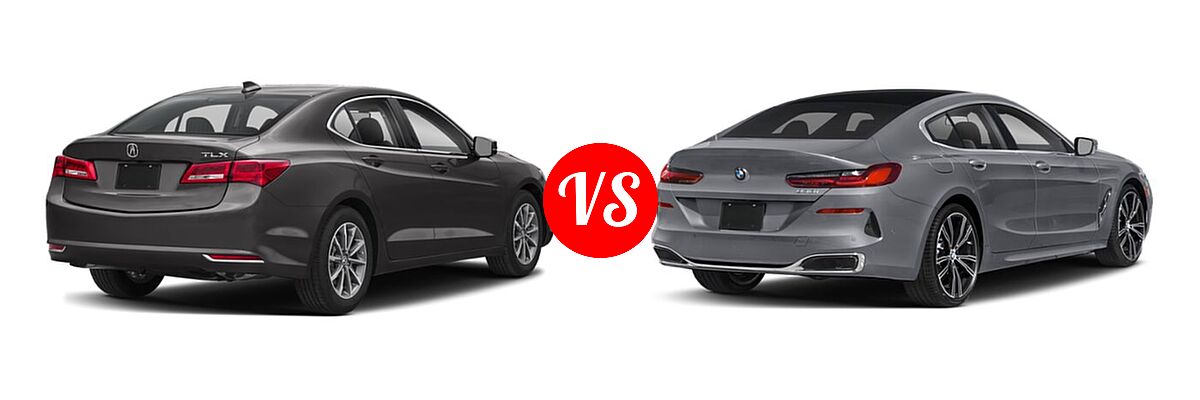 2019 Acura TLX Sedan 2.4L FWD vs. 2022 BMW 8 Series Sedan 840i - Rear Right Comparison