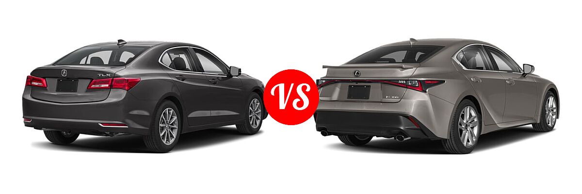 2019 Acura TLX Sedan 2.4L FWD vs. 2021 Lexus IS 300 Sedan IS 300 - Rear Right Comparison