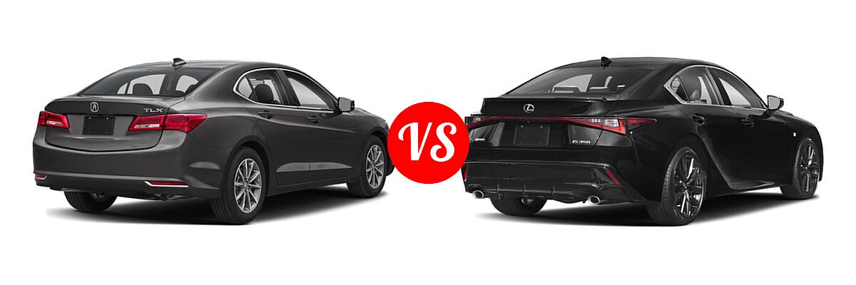 2019 Acura TLX Sedan 2.4L FWD vs. 2022 Lexus IS 350 Sedan IS 350 F SPORT - Rear Right Comparison