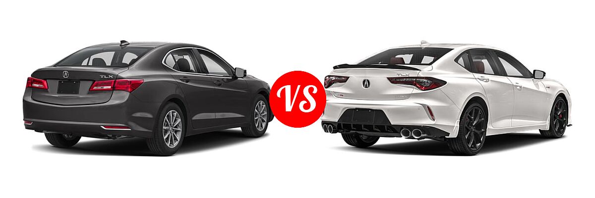 2019 Acura TLX Sedan 2.4L FWD vs. 2022 Acura TLX Sedan Type S w/Performance Tire - Rear Right Comparison