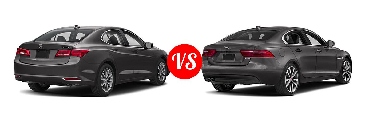 2019 Acura TLX Sedan 2.4L FWD vs. 2018 Jaguar XE Sedan Diesel 20d / 20d Premium / 20d Prestige - Rear Right Comparison