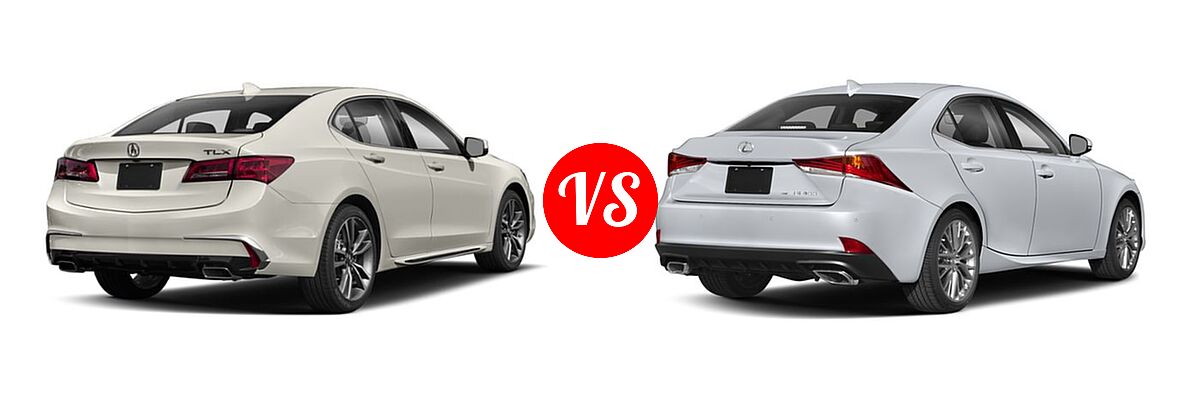2019 Acura TLX Sedan w/Technology Pkg vs. 2018 Lexus IS 300 Sedan IS 300 - Rear Right Comparison