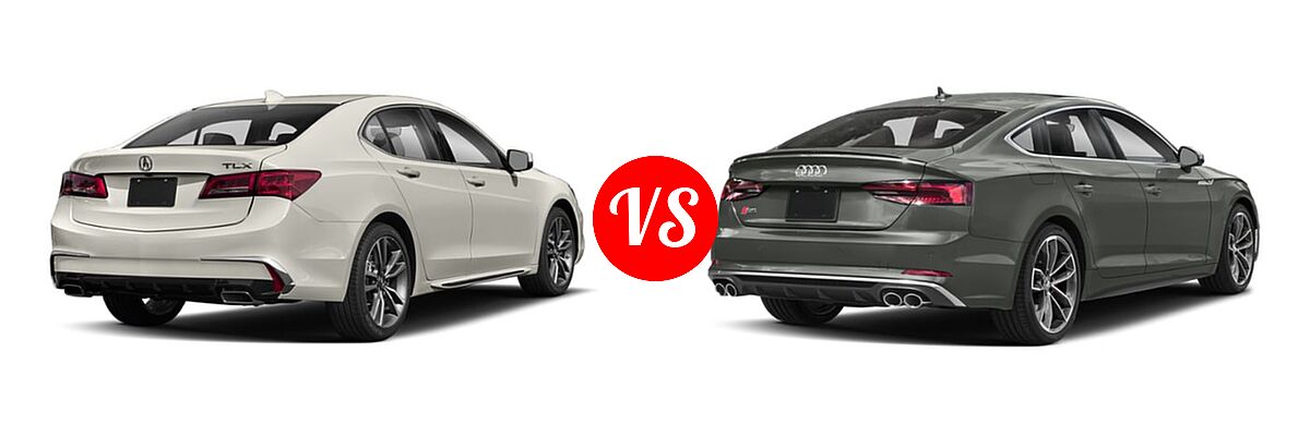 2019 Acura TLX Sedan w/Technology Pkg vs. 2019 Audi S5 Sedan Premium / Premium Plus / Prestige - Rear Right Comparison