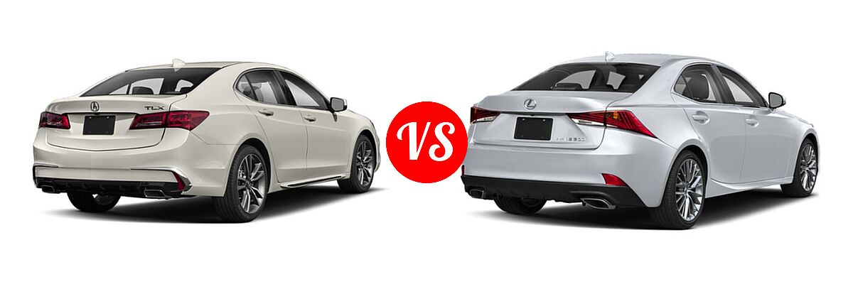 2019 Acura TLX Sedan w/Technology Pkg vs. 2020 Lexus IS 300 Sedan IS 300 / IS 300 F SPORT - Rear Right Comparison