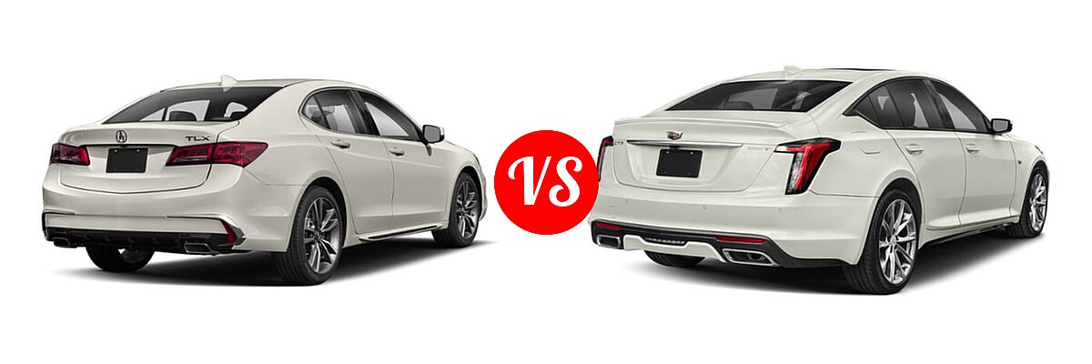 2019 Acura TLX Sedan w/Technology Pkg vs. 2020 Cadillac CT5 Sedan Luxury / Premium Luxury / Sport - Rear Right Comparison