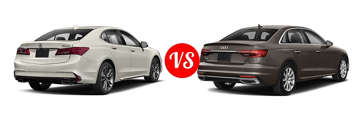 2019 Acura TLX Sedan w/Technology Pkg vs. 2020 Audi A4 Sedan Premium / Premium Plus / Prestige - Rear Right Comparison