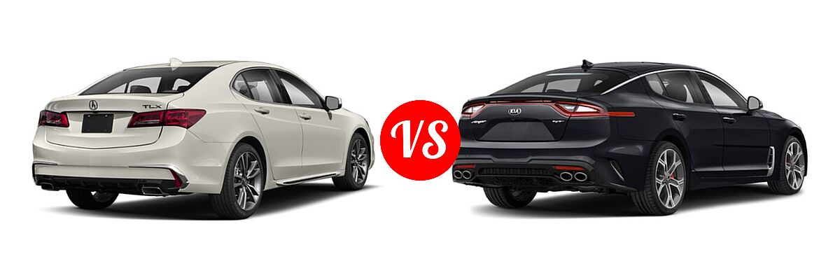 2019 Acura TLX Sedan w/Technology Pkg vs. 2020 Kia Stinger Sedan GT / GT-Line / GT1 / GT2 - Rear Right Comparison