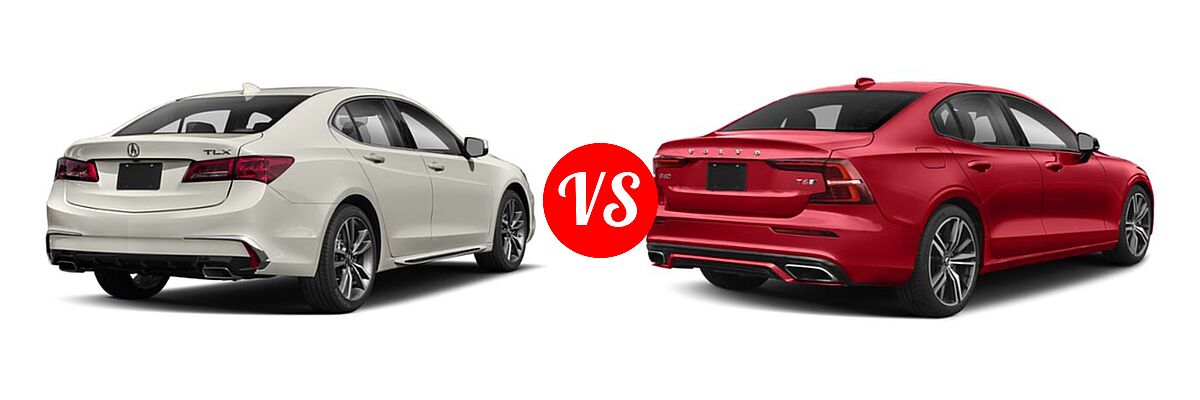 2019 Acura TLX Sedan w/Technology Pkg vs. 2021 Volvo S60 Sedan R-Design - Rear Right Comparison