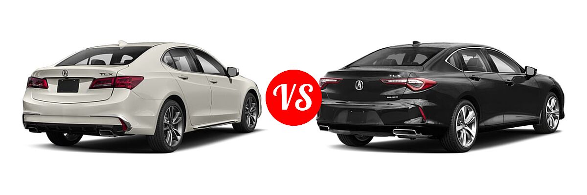 2019 Acura TLX Sedan w/Technology Pkg vs. 2022 Acura TLX Sedan FWD / SH-AWD - Rear Right Comparison