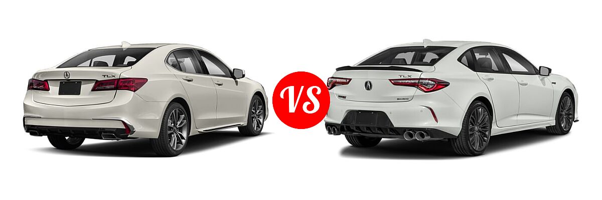 2019 Acura TLX Sedan w/Technology Pkg vs. 2022 Acura TLX Sedan w/A-Spec Package - Rear Right Comparison