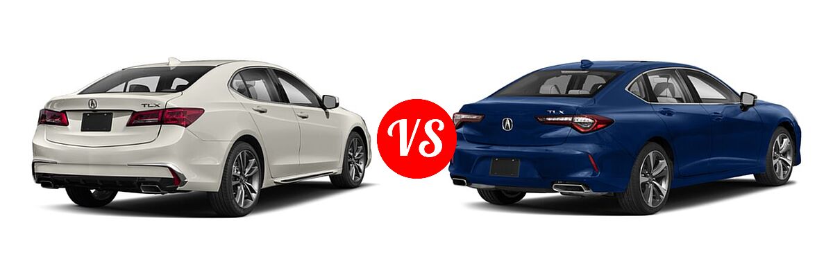 2019 Acura TLX Sedan w/Technology Pkg vs. 2022 Acura TLX Sedan w/Advance Package - Rear Right Comparison