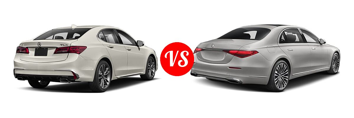 2019 Acura TLX Sedan w/Technology Pkg vs. 2022 Mercedes-Benz S-Class Sedan S 580 - Rear Right Comparison