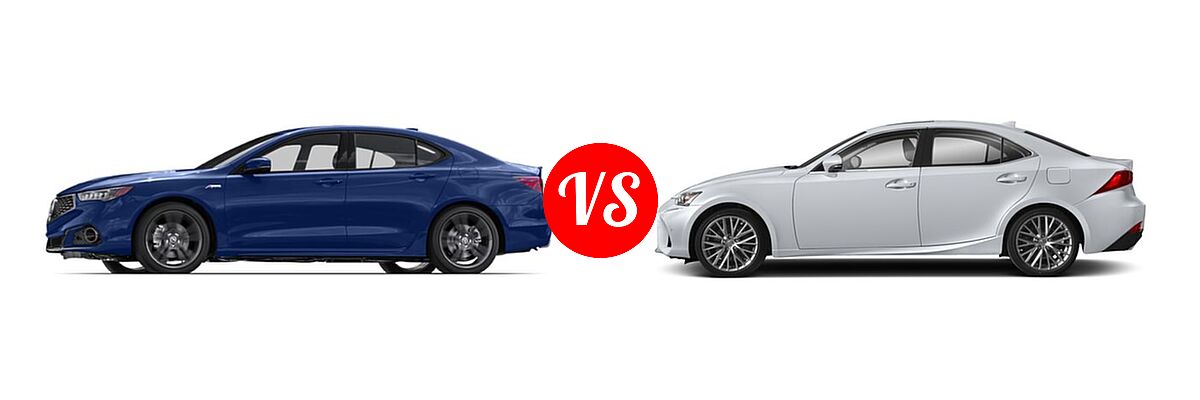 2019 Acura TLX Sedan w/Advance Pkg vs. 2018 Lexus IS 300 Sedan IS 300 - Side Comparison
