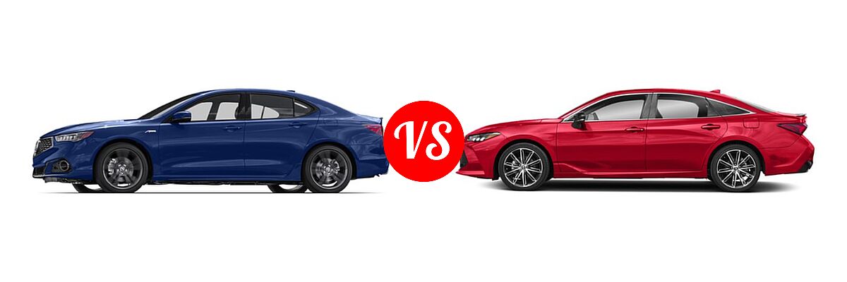 2019 Acura TLX Sedan w/Advance Pkg vs. 2019 Toyota Avalon Sedan Limited / XLE / XSE - Side Comparison