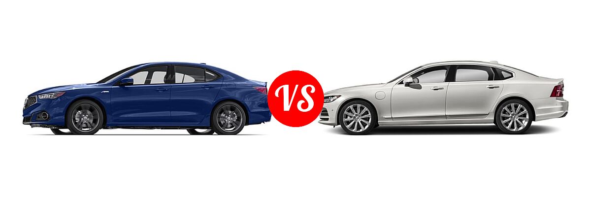 2019 Acura TLX Sedan w/Advance Pkg vs. 2019 Volvo S90 Sedan PHEV Inscription / Momentum - Side Comparison