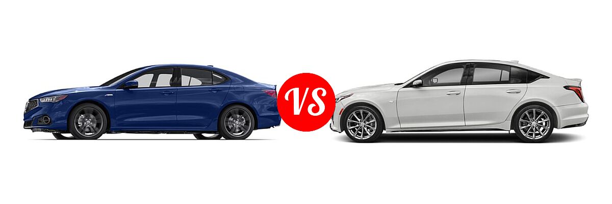 2019 Acura TLX Sedan w/Advance Pkg vs. 2020 Cadillac CT5 Sedan Luxury / Premium Luxury / Sport - Side Comparison