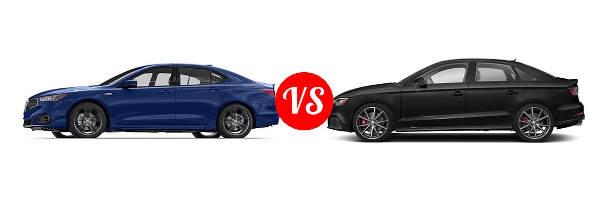2019 Acura TLX Sedan w/Advance Pkg vs. 2020 Audi S3 Sedan S line Premium / S line Premium Plus - Side Comparison