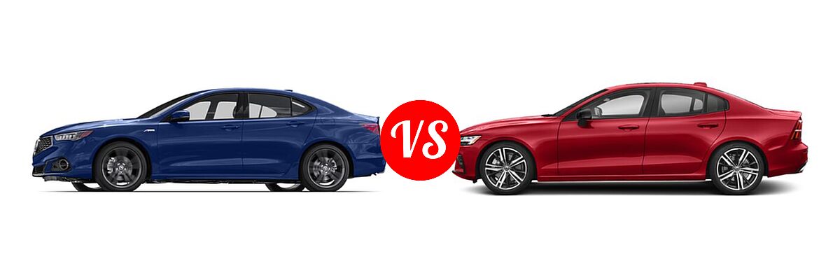 2019 Acura TLX Sedan w/Advance Pkg vs. 2021 Volvo S60 Sedan R-Design - Side Comparison
