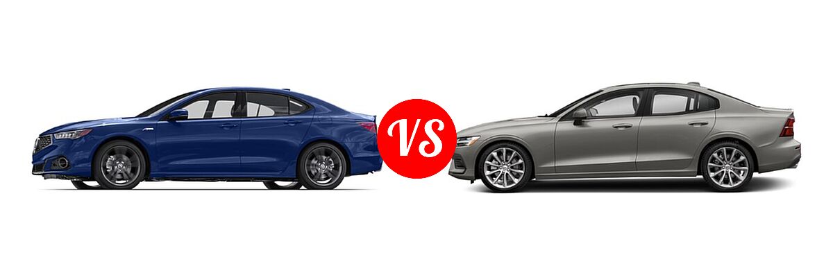 2019 Acura TLX Sedan w/Advance Pkg vs. 2021 Volvo S60 Sedan Inscription / Momentum - Side Comparison