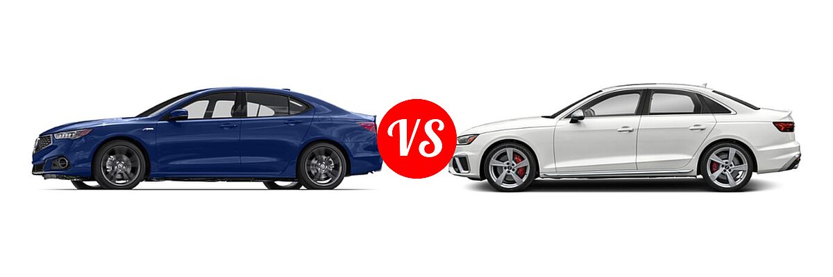 2019 Acura TLX Sedan w/Advance Pkg vs. 2021 Audi S4 Sedan Premium / Prestige - Side Comparison